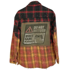 Gamer Flannel Shirt Mens Size Large Unisex Video Game In Progress Do Not Disturb